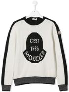 Moncler Kids Teen Intarsia Knit Jumper - White