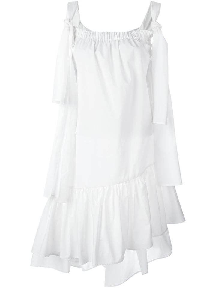 Msgm Elastic Ruffle Hem Shift Dress
