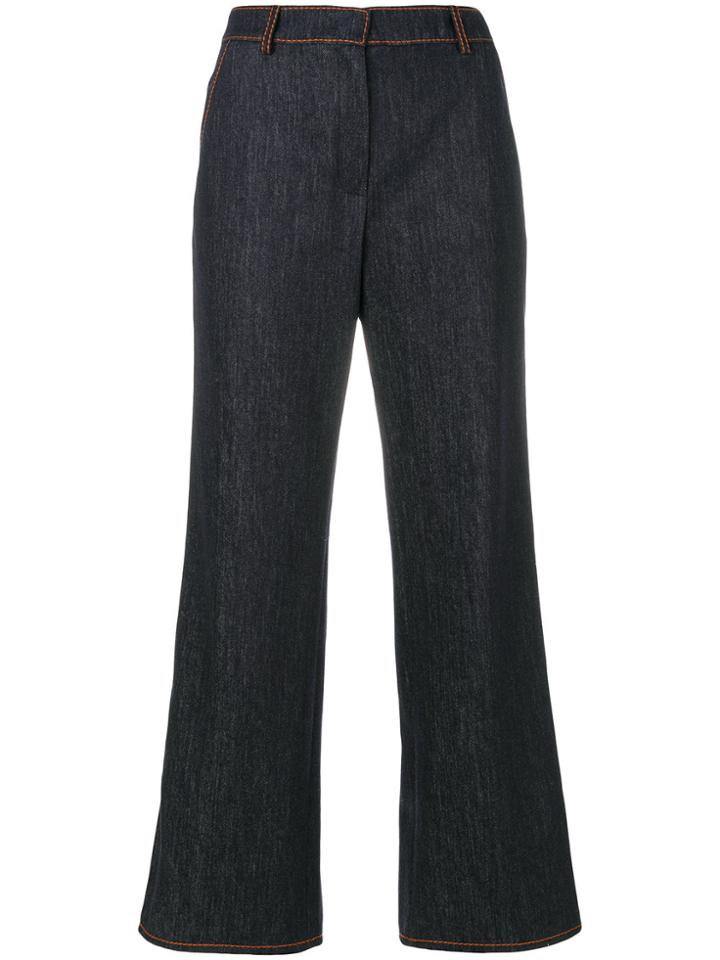 Agnona Cropped Flared Jeans - Blue