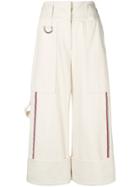 Burberry Stripe Detail Wide-leg Trousers - White
