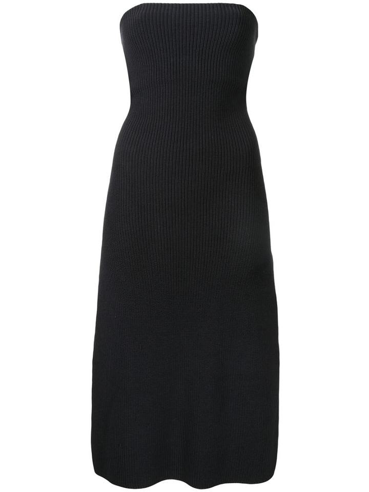 H Beauty & Youth Strapless Knitted Dress, Women's, Blue, Cotton