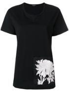 Ann Demeulemeester Rose Embroidered T-shirt - Black