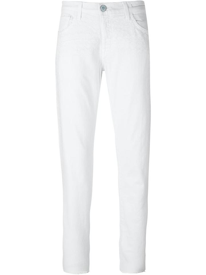 Current/elliott Embroidered Jeans, Women's, Size: 31, White, Cotton/spandex/elastane