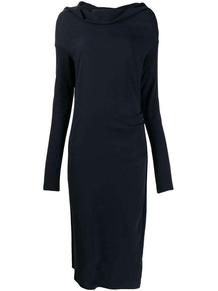 Brunello Cucinelli Draped Neckline Dress - Blue