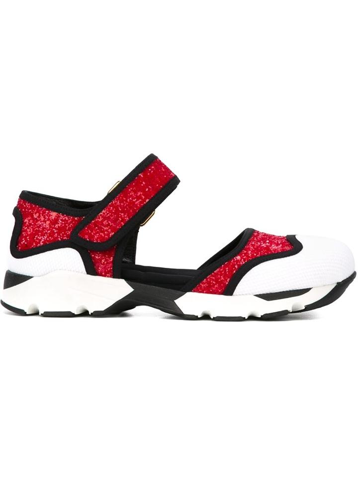 Marni Glitter Velcro Fastening Sneakers
