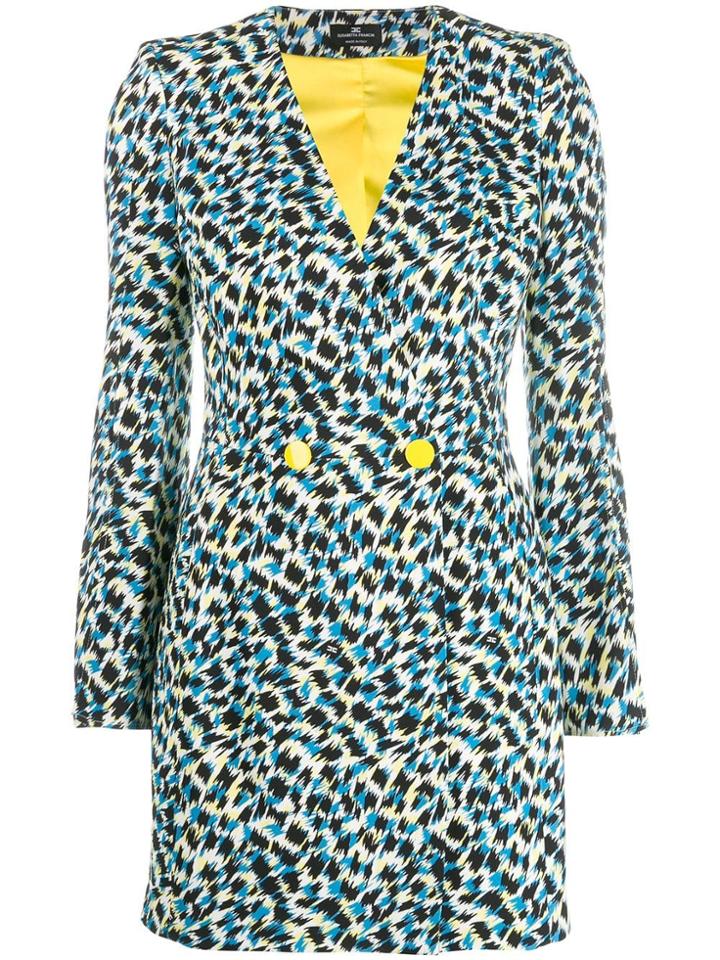 Elisabetta Franchi Abstract Print Dress - Blue