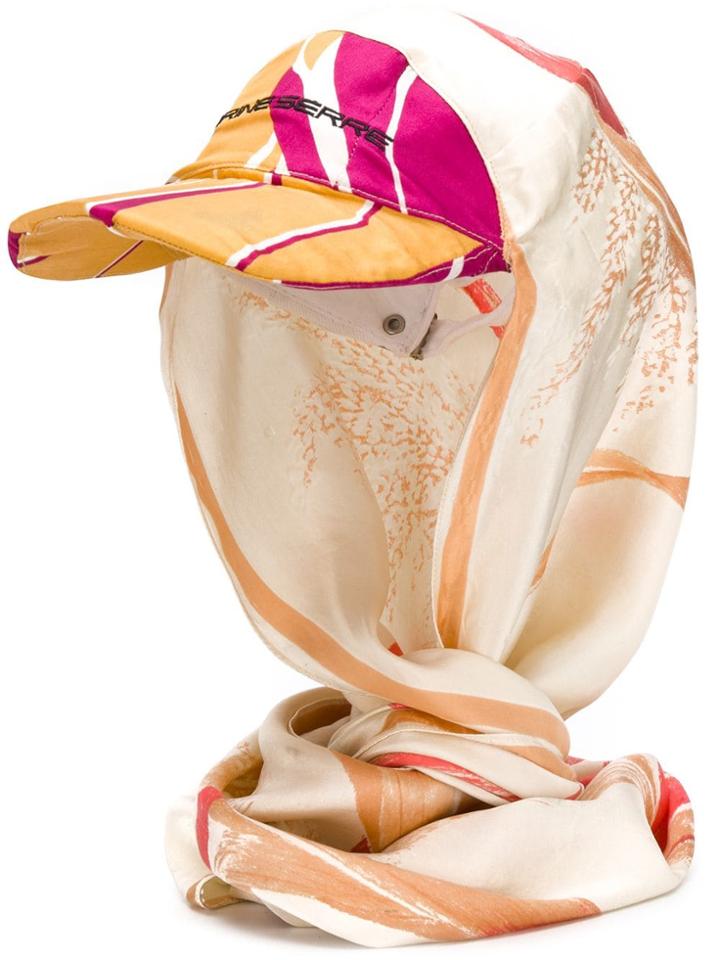 Marine Serre Hat With Scarf Attached - Neutrals