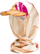 Marine Serre Hat With Scarf Attached - Neutrals