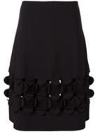 Paskal Floral Appliqué A-line Skirt, Women's, Size: Small, Black, Other Fibres/polyacrylic