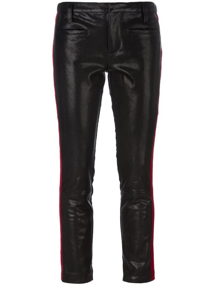 Haider Ackermann Skinny Striped Leather Trousers