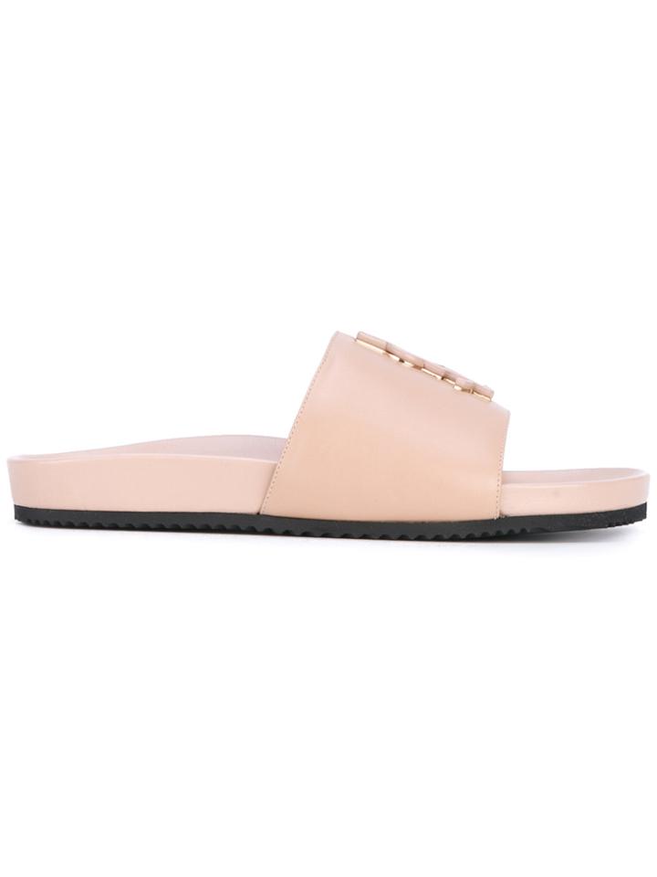 Saint Laurent Joan Slider Sandals - Nude & Neutrals
