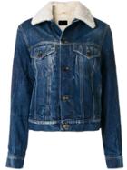 Saint Laurent Shearling Denim Jacket - Blue