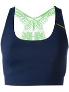 Sàpopa Crochet Back Sports Top, Women's, Size: M, Blue, Polyamide/spandex/elastane
