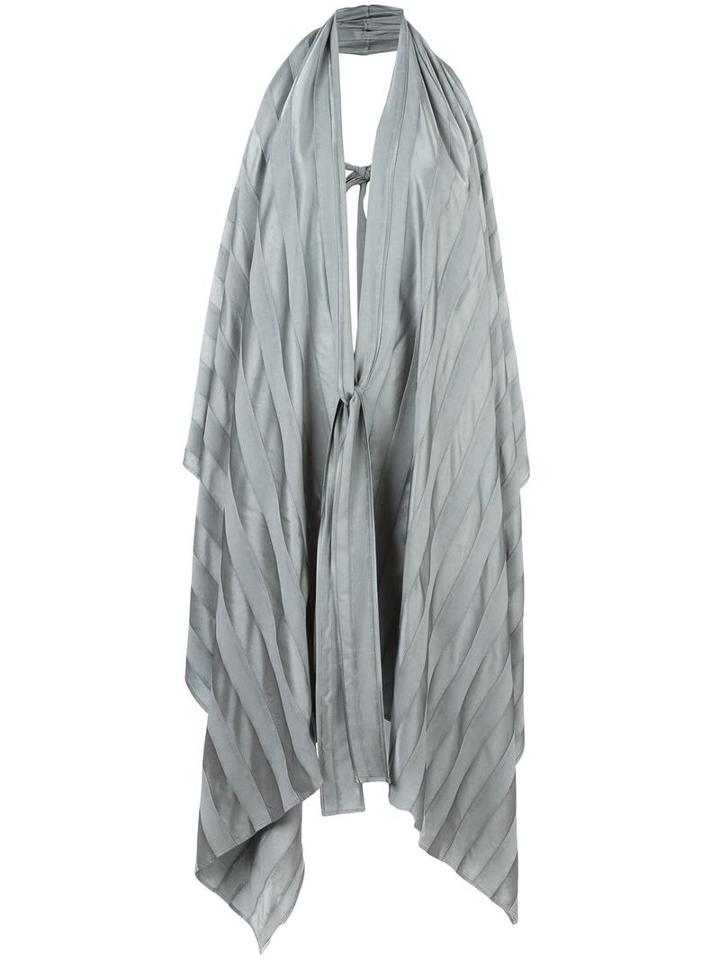 Masnada - Tied Sleeveless Coat - Women - Viscose - 44, Grey, Viscose