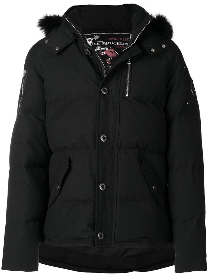 Moose Knuckles Hooded Padded Jacket - Black