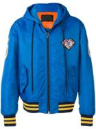 Alexander Wang Athletic Patch Hooded Bomber Jacket - Blue