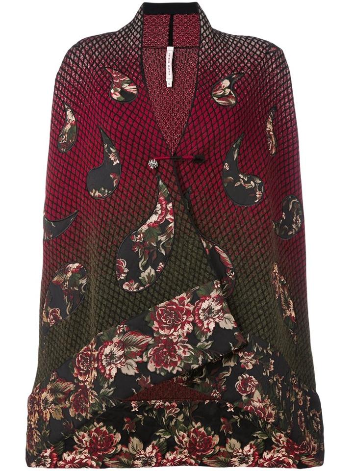 Antonio Marras 'asymmetrical Knitted Floral' Cardigan, Women's, Size: Medium, Red, Acrylic/nylon/polyester/virgin Wool