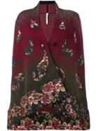 Antonio Marras 'asymmetrical Knitted Floral' Cardigan, Women's, Size: Medium, Red, Acrylic/nylon/polyester/virgin Wool