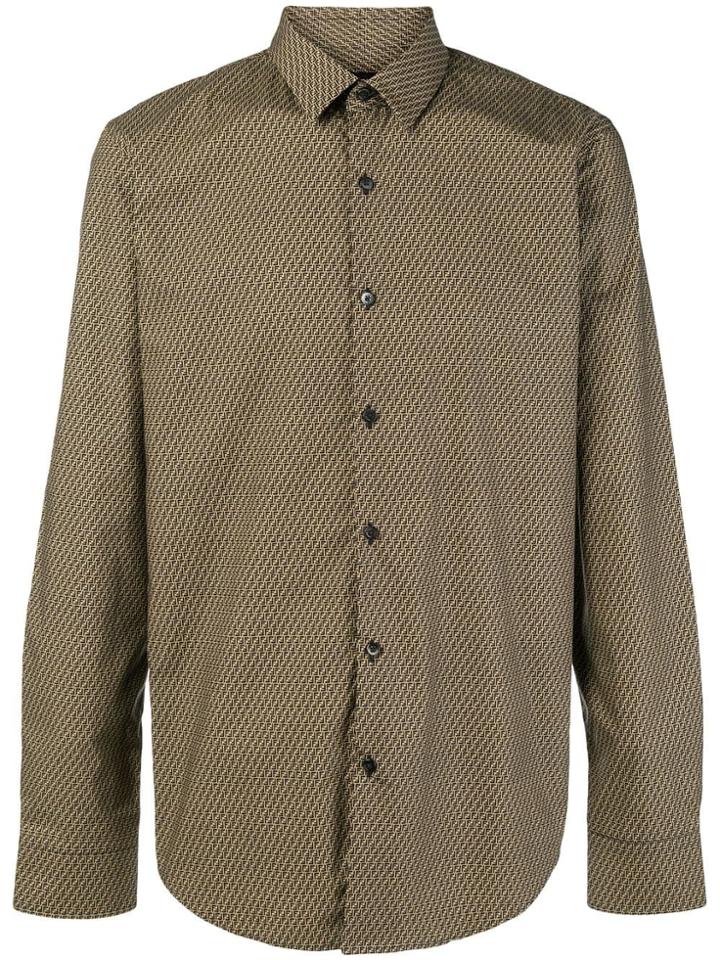 Fendi Monogram Print Shirt - Brown
