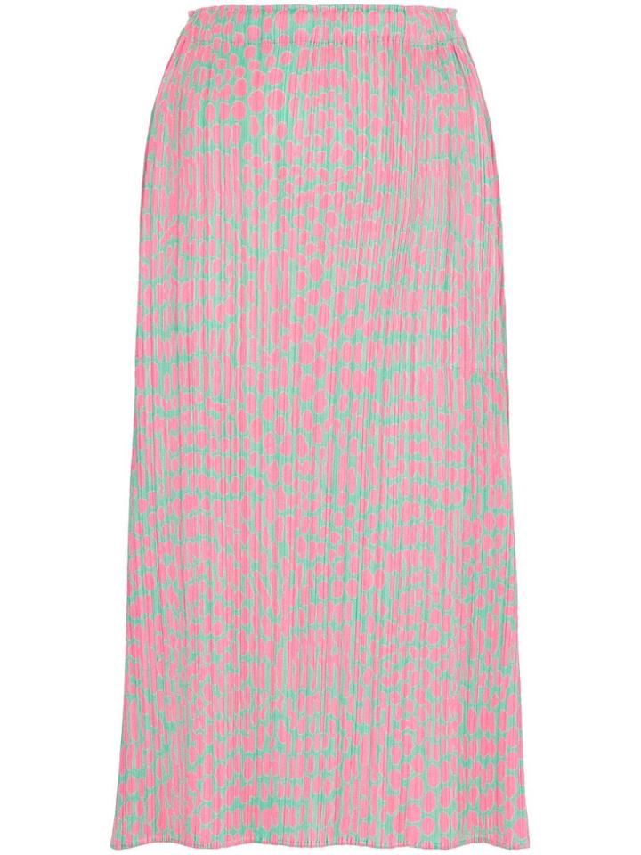 Pleats Please Issey Miyake Printed Pleated Midi Skirt - Pink