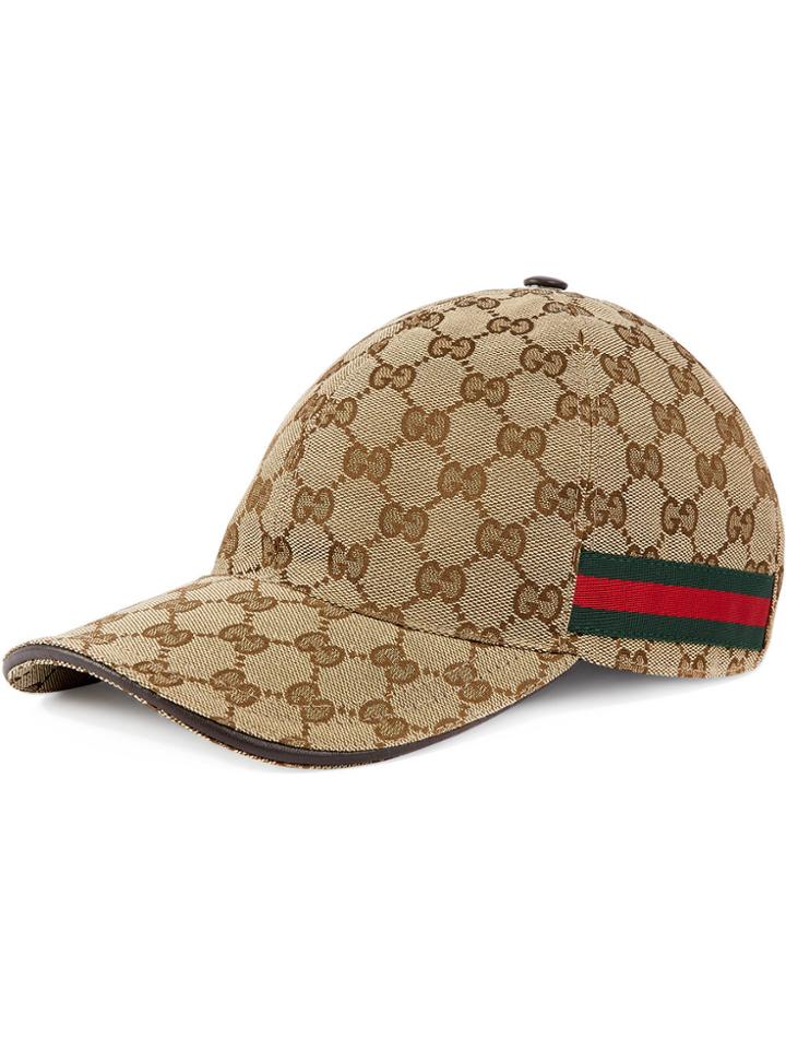 Gucci Original Gg Canvas Baseball Hat With Web - Nude & Neutrals