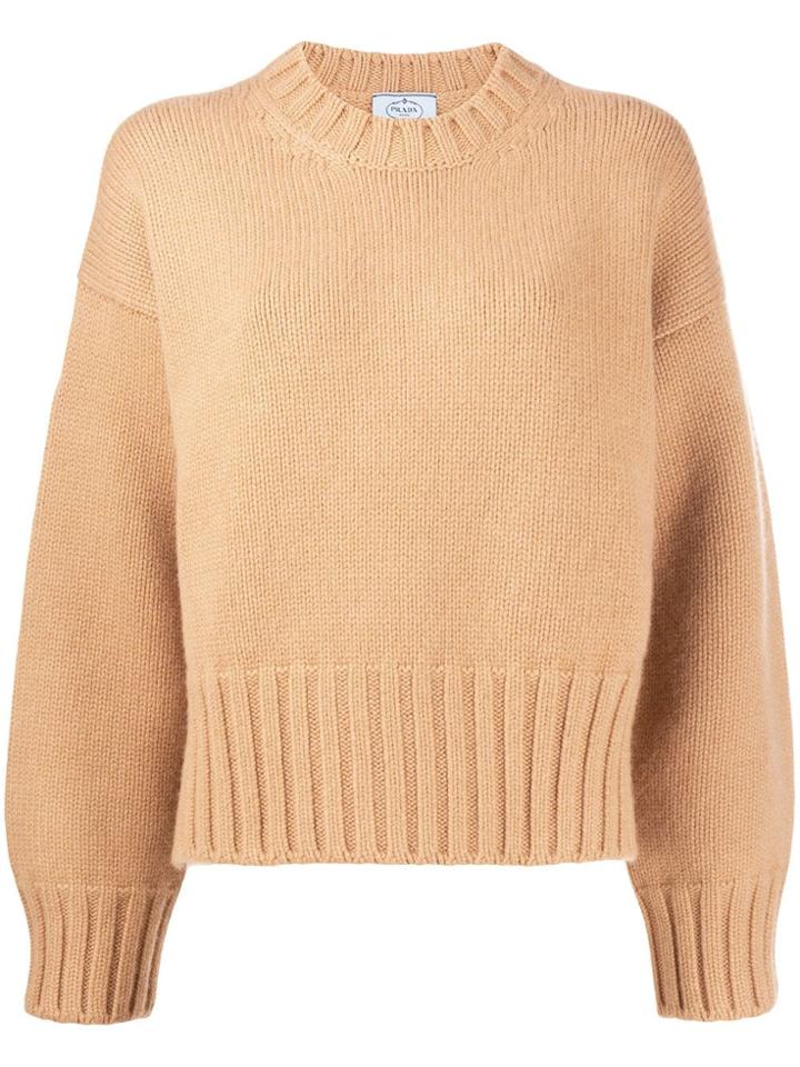 Prada Slouchy Cashmere Jumper - Brown