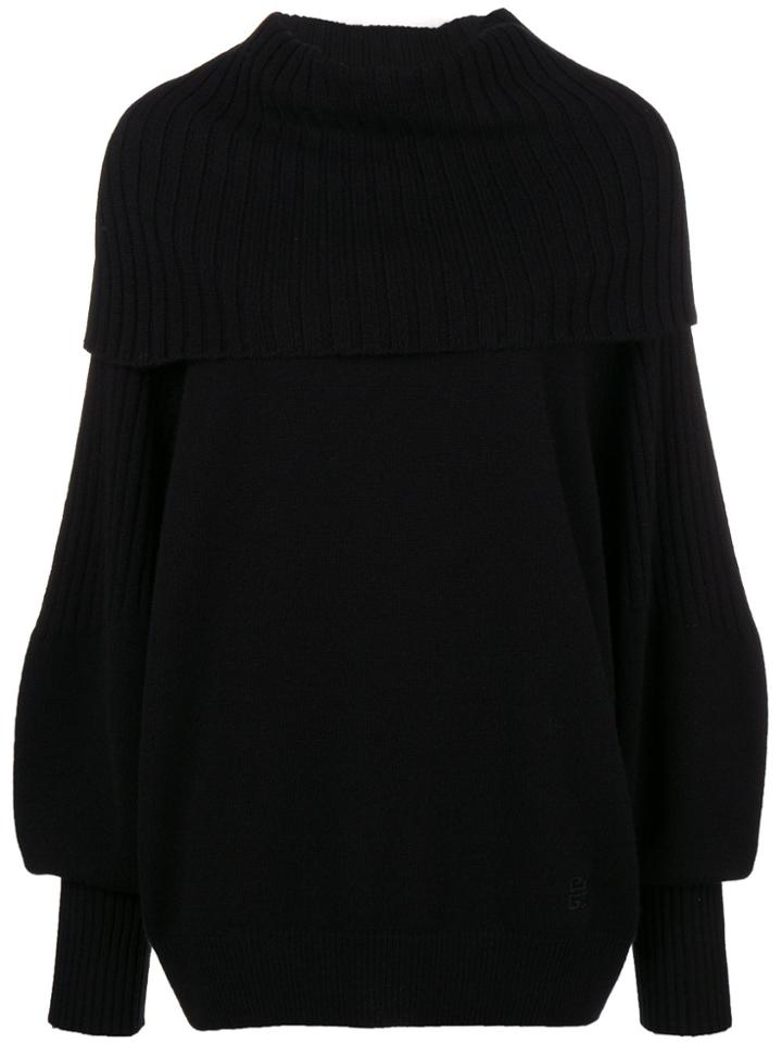 Givenchy Foldover Rib Knit Sweater - Black