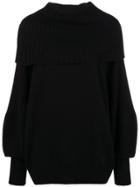 Givenchy Foldover Rib Knit Sweater - Black