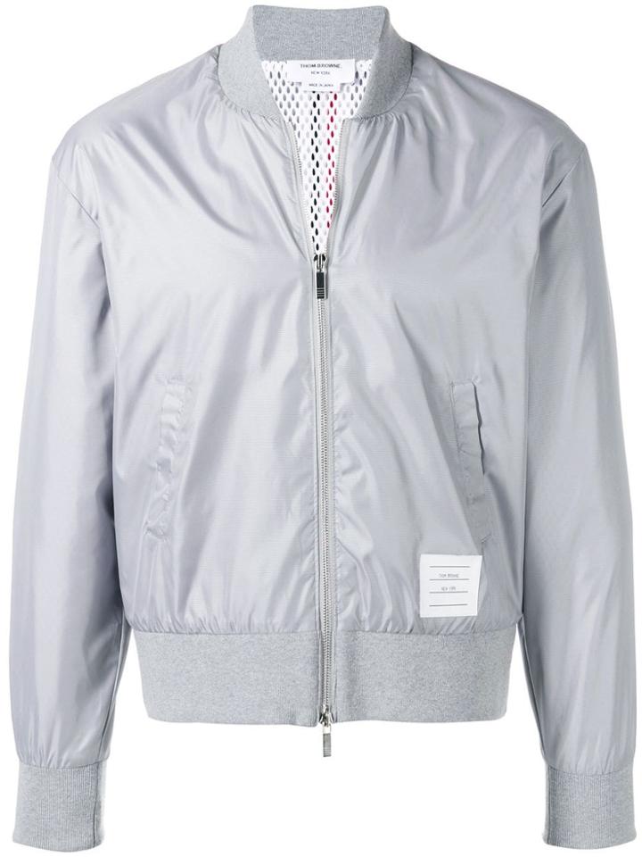 Thom Browne Center-back Stripe Ripstop Bomber - Grey