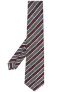 Kiton Striped Patterned Tie - Grey