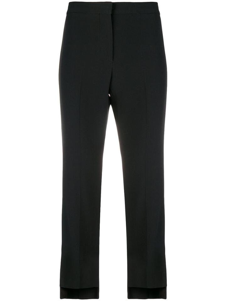 Alexander Mcqueen Cropped Stripe Trousers - Black