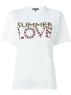 Markus Lupfer Summer Love Embellished 'kate' T-shirt, Women's, Size: Large, White, Cotton