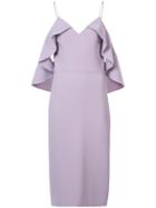 Christian Siriano Cold Shoulder Dress - Pink & Purple