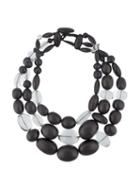 Monies Multi Strand Bead Necklace, Women's, Black