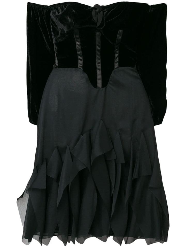 Romeo Gigli Pre-owned Off-shoulder Flared Dress - Black