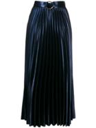 Sandro Paris Metallic Pleated Skirt - Blue