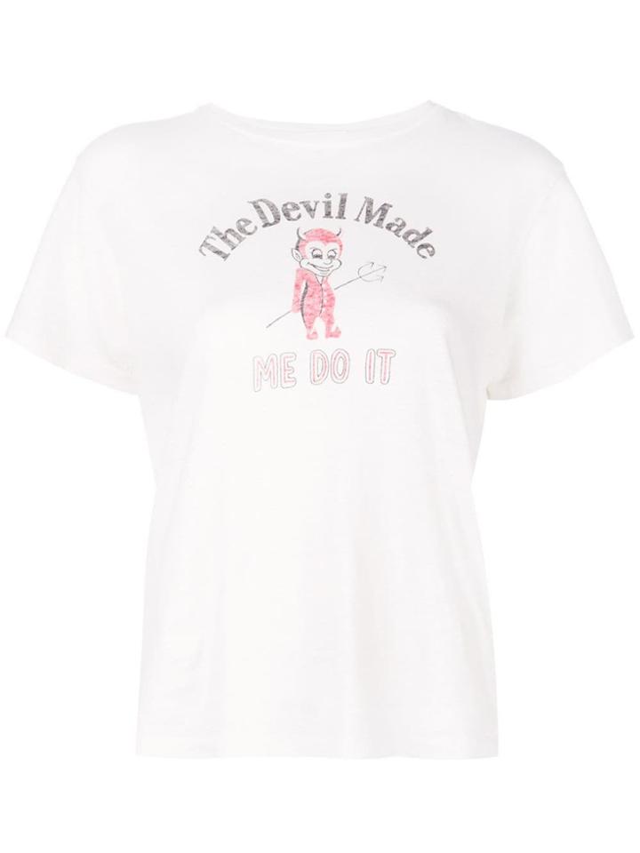 Re/done Cartoon Print T-shirt - White
