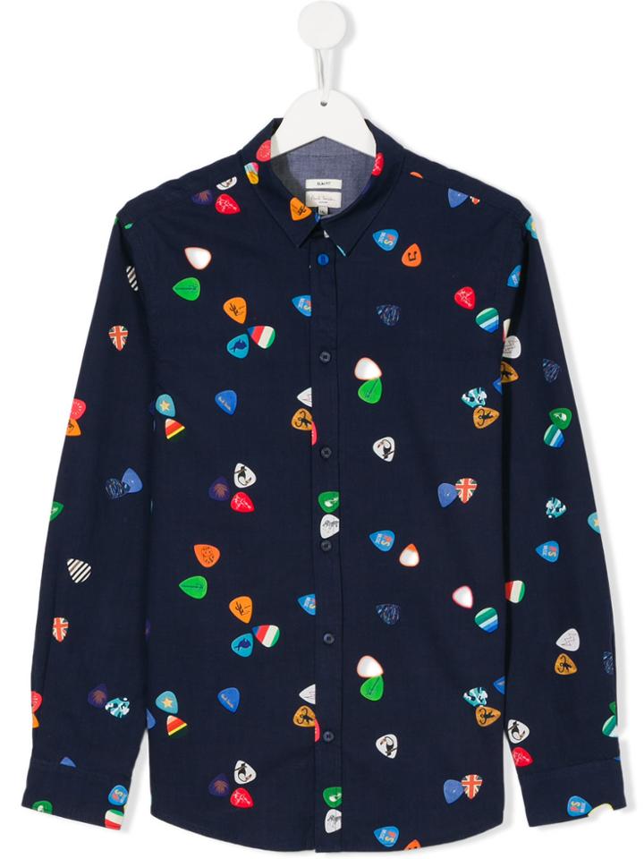 Paul Smith Junior Teen Plectrum Print Shirt - Blue