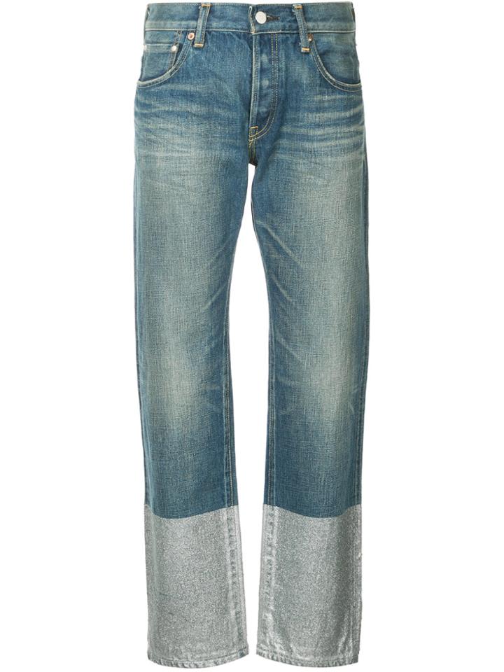 Tu Es Mon Trésor Glitter Boyfriend Jeans - Blue