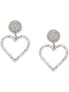 Alessandra Rich Crystal Heart Earrings - Silver