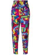 Versus Pre-owned Patchwork Print Cropped Trousers - Multicolour