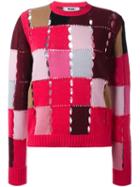 Msgm Colour Block Jumper, Women's, Size: Small, Pink/purple, Polyamide/wool