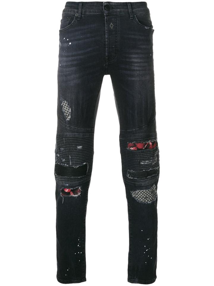 Marcelo Burlon County Of Milan Ain Biker Jeans - Grey