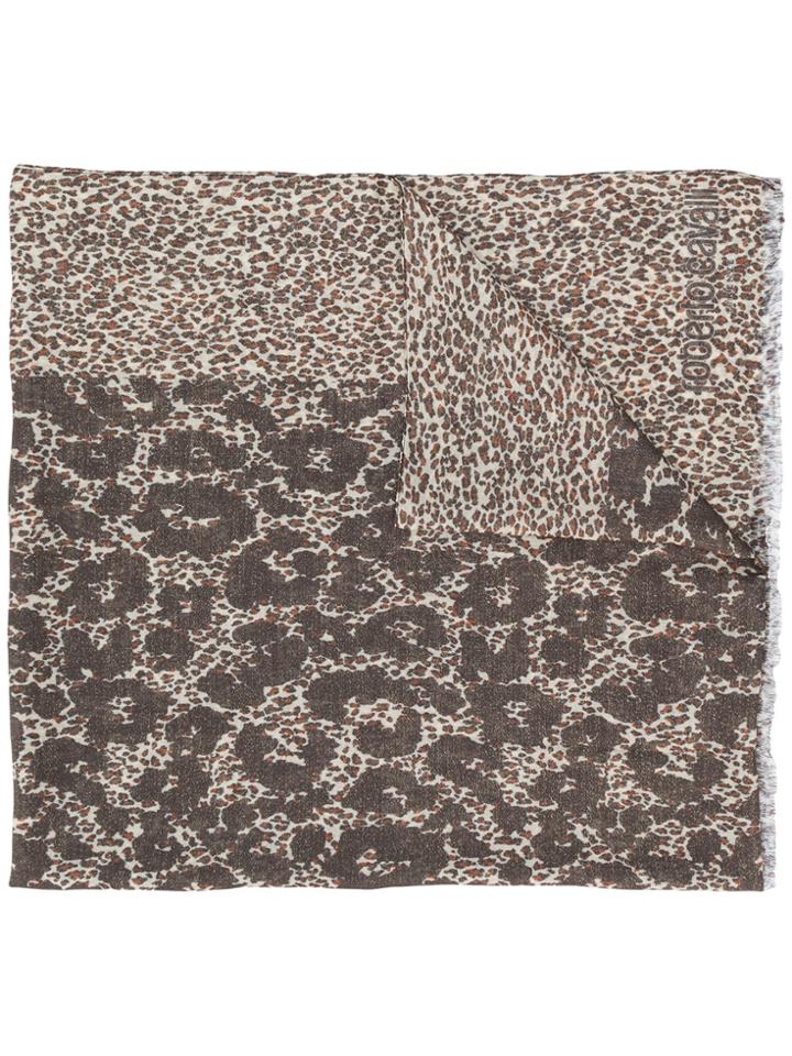 Roberto Cavalli Animal Print Scarf - Brown