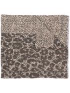 Roberto Cavalli Animal Print Scarf - Brown