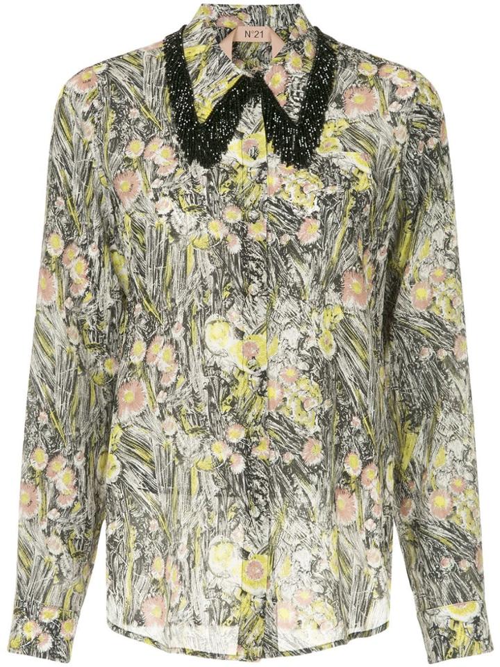 No21 Beaded Collar Shirt - Multicolour