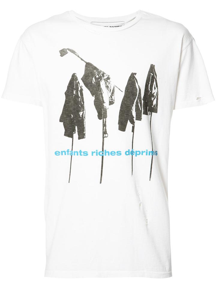 Enfants Riches Deprimes Logo Print T-shirt, Men's, Size: Medium, White, Cotton