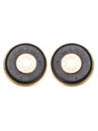 Hermès Vintage Leather Covered Earrings, Women's, Metallic