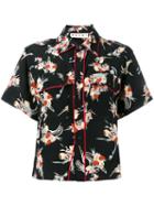 Marni Floral Print Shirt, Women's, Size: 38, Black, Silk