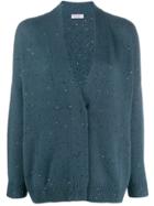 Brunello Cucinelli Sequin Knit Cardigan - Blue